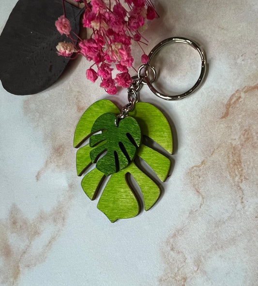 Monstera Keychain